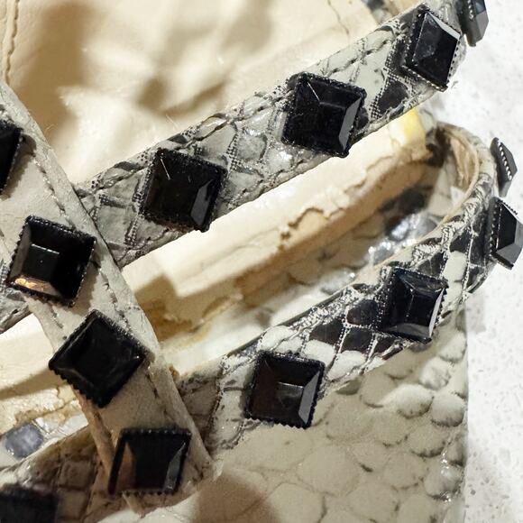 BCBGeneration snakeskin-print studded strappy heels Size 8 - Picture 2 of 10